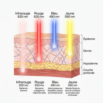 Masque LED Visage Skin Harmony™ | Anti-Âge, Anti-Imperfections & Éclat – Peau d’Azur